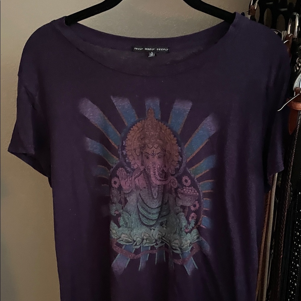 Truly Madly Deeply Purple Graphic Short Sleeve Tee